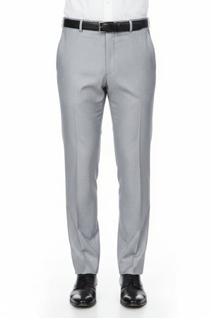 Raymond Luxurious Silver Grey Polywool Trousers and Suiting Fabric, unstitched fabric with a smooth, elegant texture.