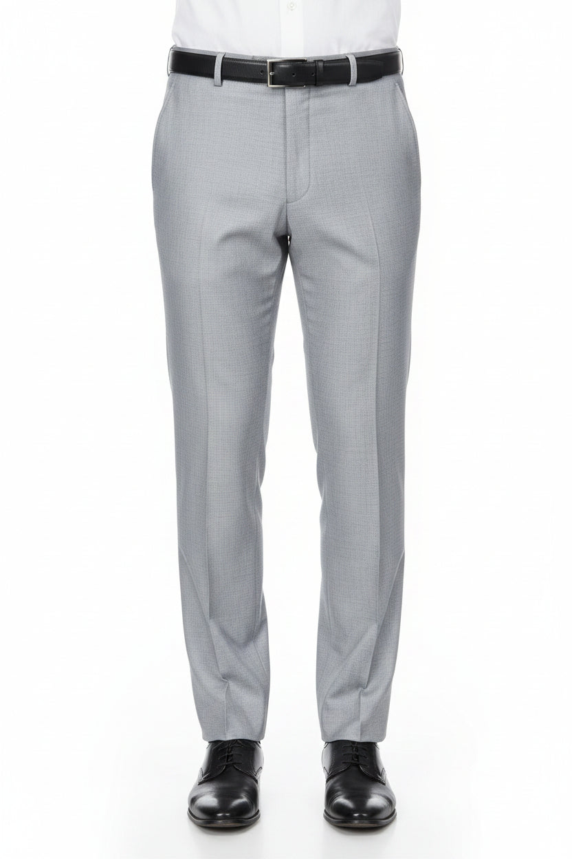 Raymond Luxurious Silver Grey Polywool Trousers and Suiting Fabric, unstitched fabric with a smooth, elegant texture.