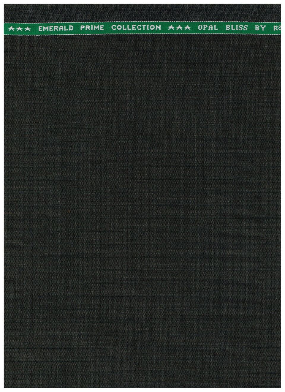 Raymond Luxurious unstitched polywool trousers and suiting fabric in green spinach color, suitable for tailoring and formal wear.