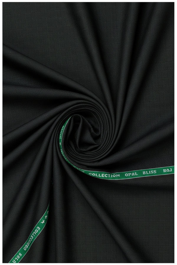 Green Spinach Raymond poly viscose suiting fabric with a smooth texture, ideal for tailored suits and formal apparel.