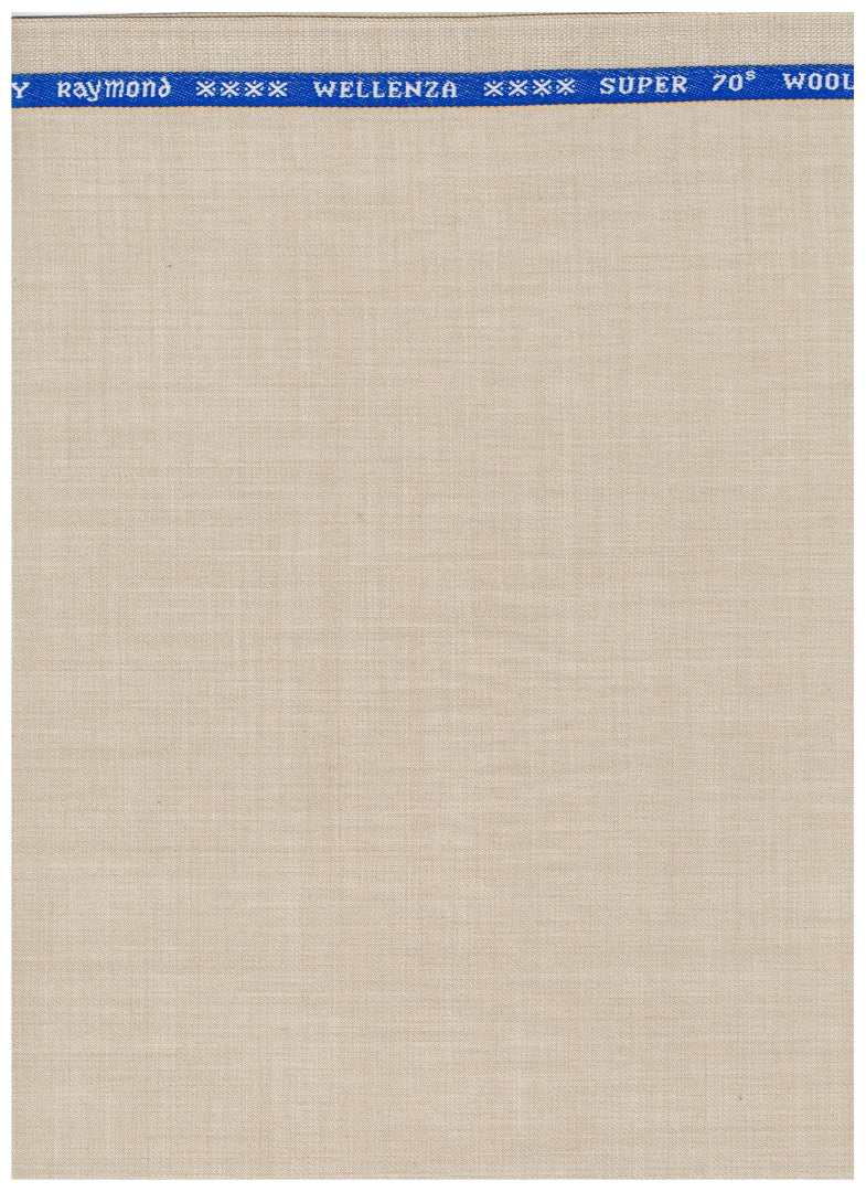 Raymond Luxurious Unstitched Super 70's Polywool Trousers & Suiting Fabric By Raymond ( Ivory )