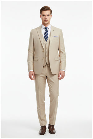 Raymond Luxurious Ivory Super 70's Polywool Trousers and Suiting Fabric, unstitched fabric by Raymond, detailed close-up image.