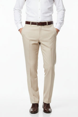 Ivory Raymond Luxurious Super 70's Polywool fabric for trousers and suiting, showing the textured woven material.