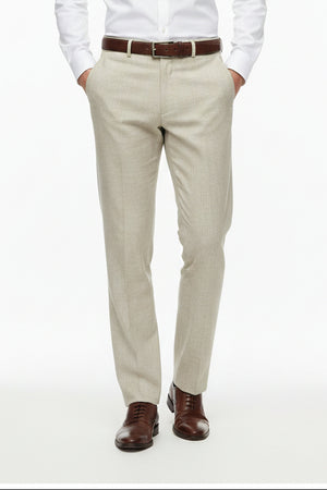 Raymond ivory poly wool fabric for trousers and suits, unstitched luxurious suiting material with detailed texture.