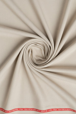 Raymond ivory poly wool unstitched trouser and suiting fabric, luxurious textile for tailoring or fashion projects