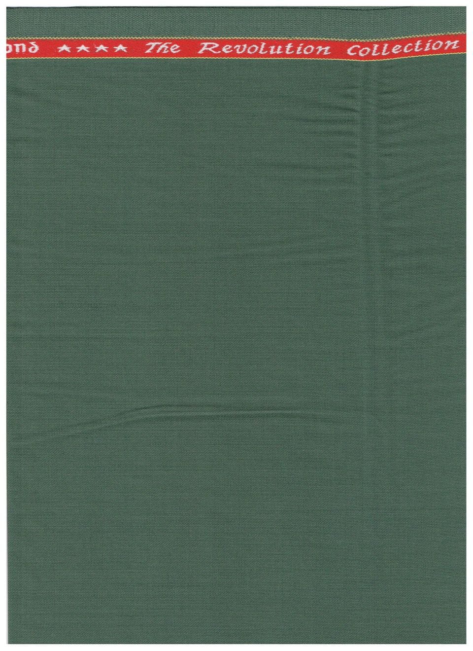 Raymond Jade Green checks polywool fabric for trousers and suits, showing a textured woven pattern with a checkered design.
