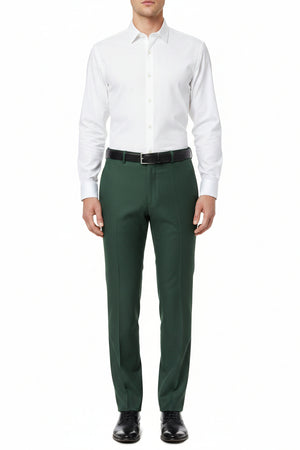 Raymond Jade Green Checks Polywool Trousers and Suiting Fabric, close-up of fabric texture and check pattern.