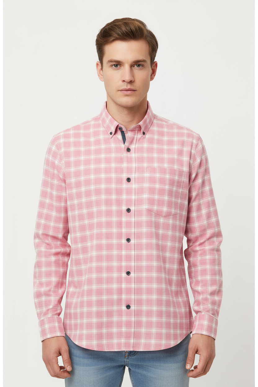 Readymade Arvind Pink and white Checks Shirt