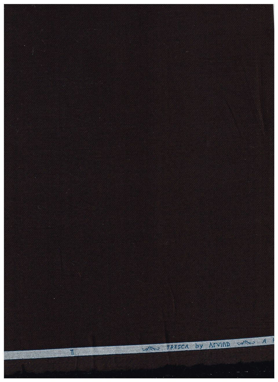 Brown Arvind Tresca Giza Cotton shirting fabric with a smooth, woven texture suitable for stylish shirts.