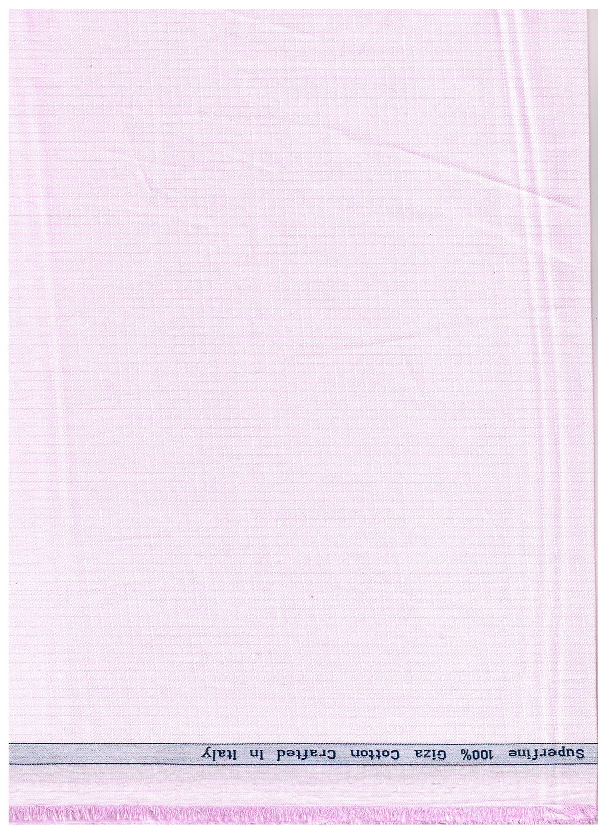 Pink Arvind Primante cotton shirting fabric with micro checks, lightweight superfine Giza cotton for shirts and apparel.
