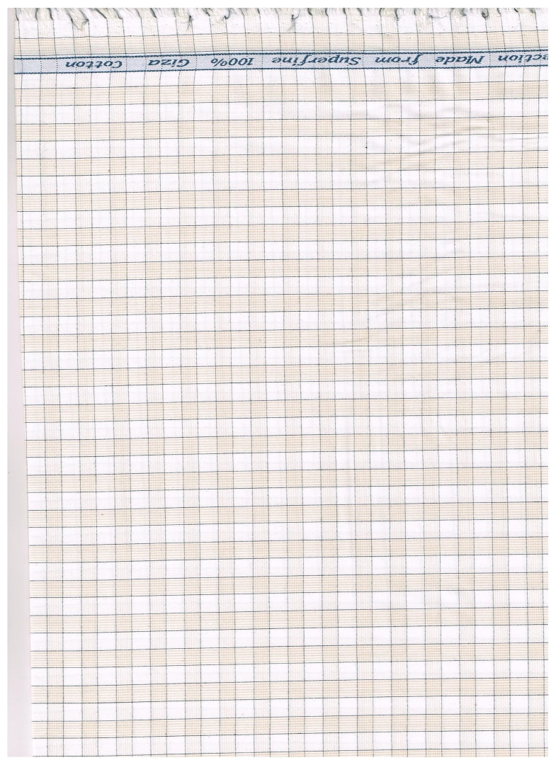 Experience The Luxury of Unstitched Tresca Cotton Checks Shirting Fabric By Arvind ( Beige )