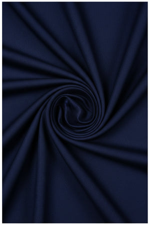 Royal blue Raymond polywool trousers and suit fabric, unstitched material with a smooth, luxurious texture for tailoring.