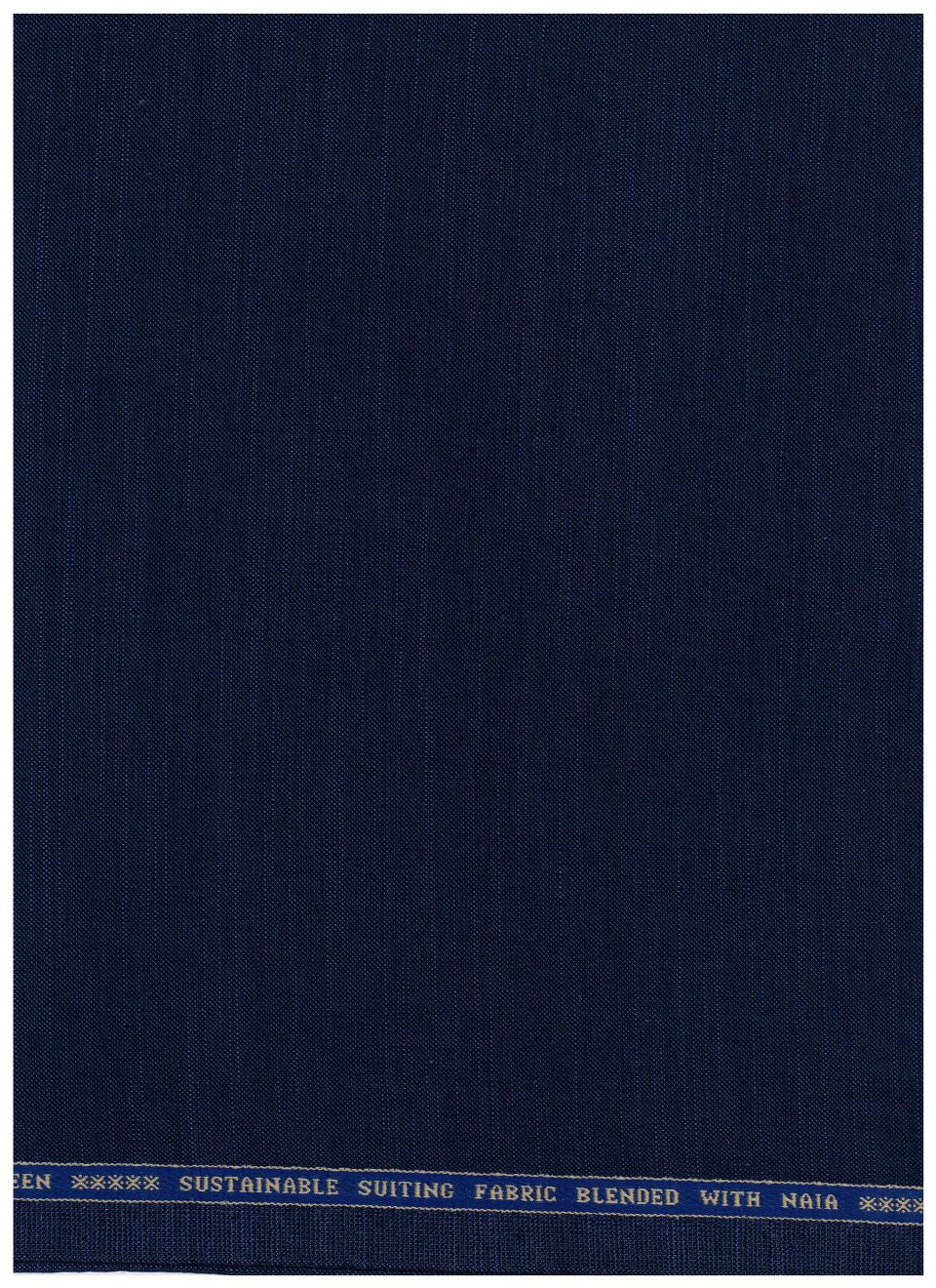 Royal blue Raymond polywool trousers and suiting fabric, showcasing a smooth, premium wool blend material suitable for tailored garments.