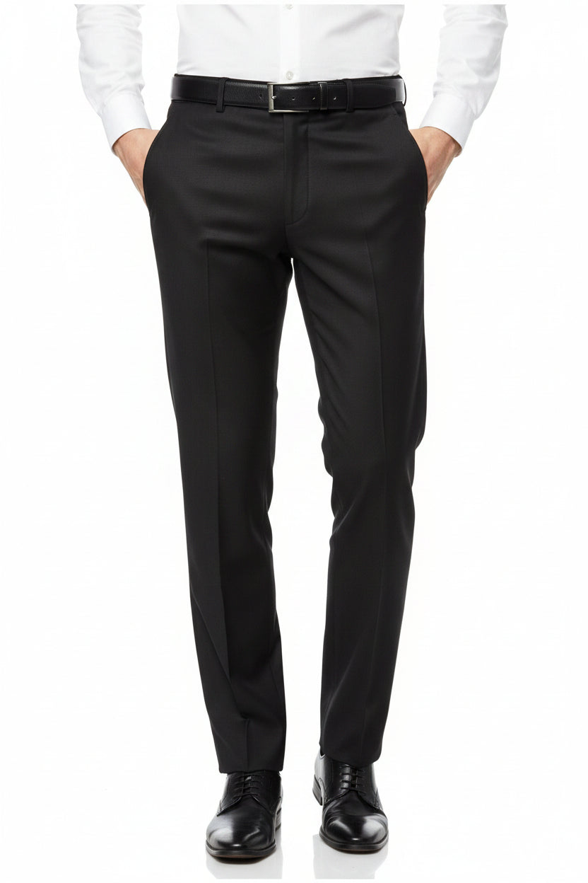 Brown Arvind Lycra stretchable trousers and suiting fabric, showcasing smooth texture and flexible fit in a close-up fabric image.