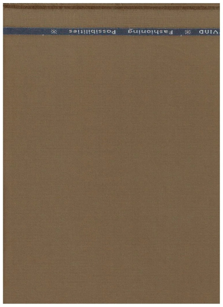 Arvind Unstitched Cotton Lycra Stretchable Trouser & Suiting Fabric ( Wood Brown )