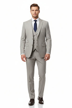 Steel grey Arvind cotton Lycra stretchable trouser and suiting fabric, showing textured cotton-lycra blend material.