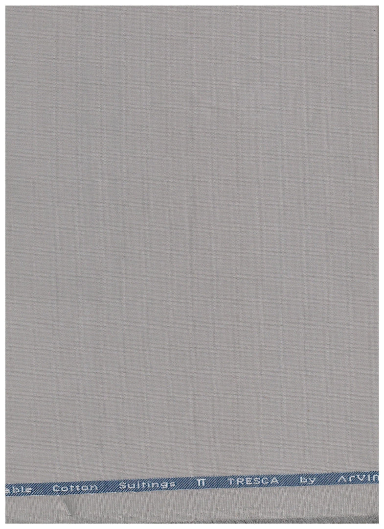 Steel grey Arvind cotton Lycra stretchable trouser and suiting fabric, close-up of textured woven material.
