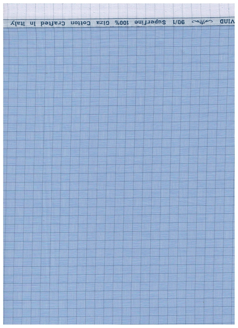 Arvind Primante Giza Cotton Chekcs Unstitched Shirting Fabric ( Denim Blue )
