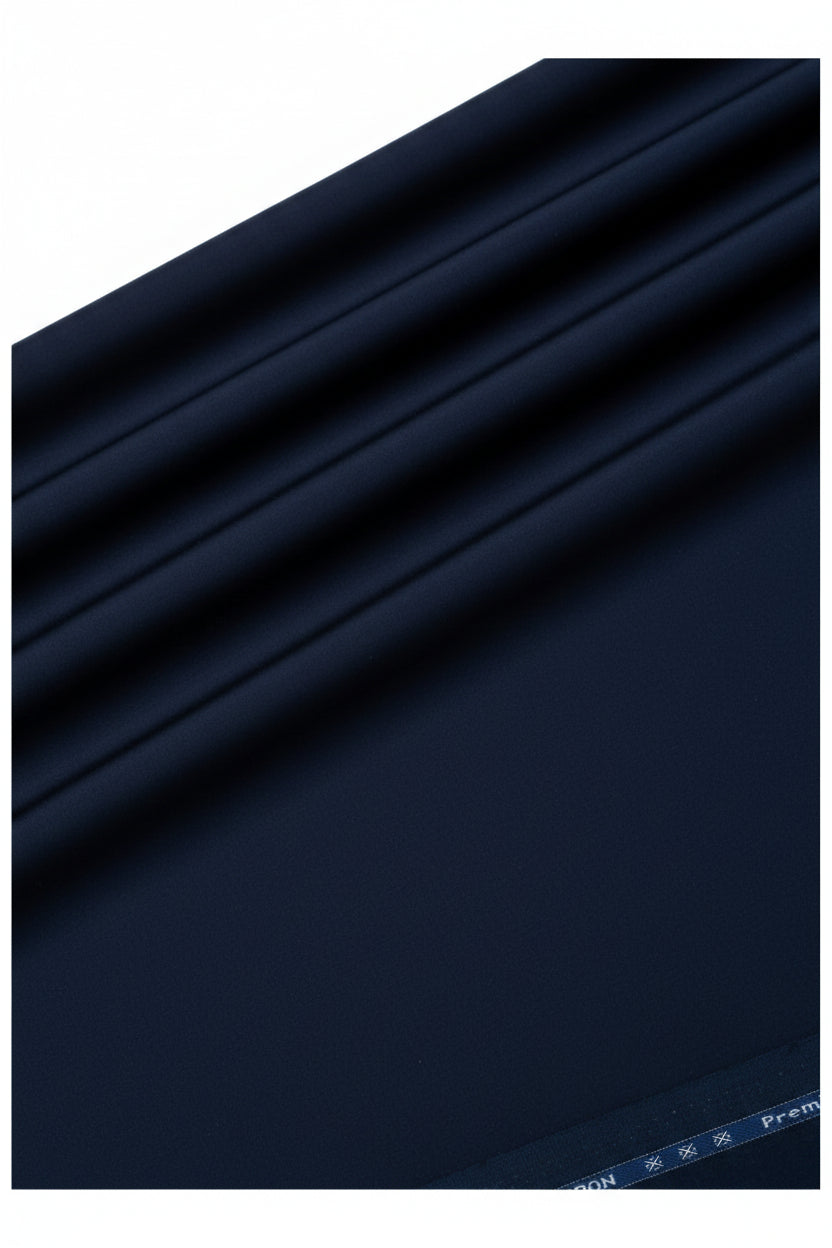 Arvind Unstitched Cotton Lycra Stretchable Trouser & Suiting Fabric ( Navy Blue )