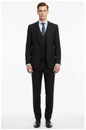 Black Arvind Cotton Lycra stretchable trouser and suiting fabric, showcasing the soft, flexible textile material.