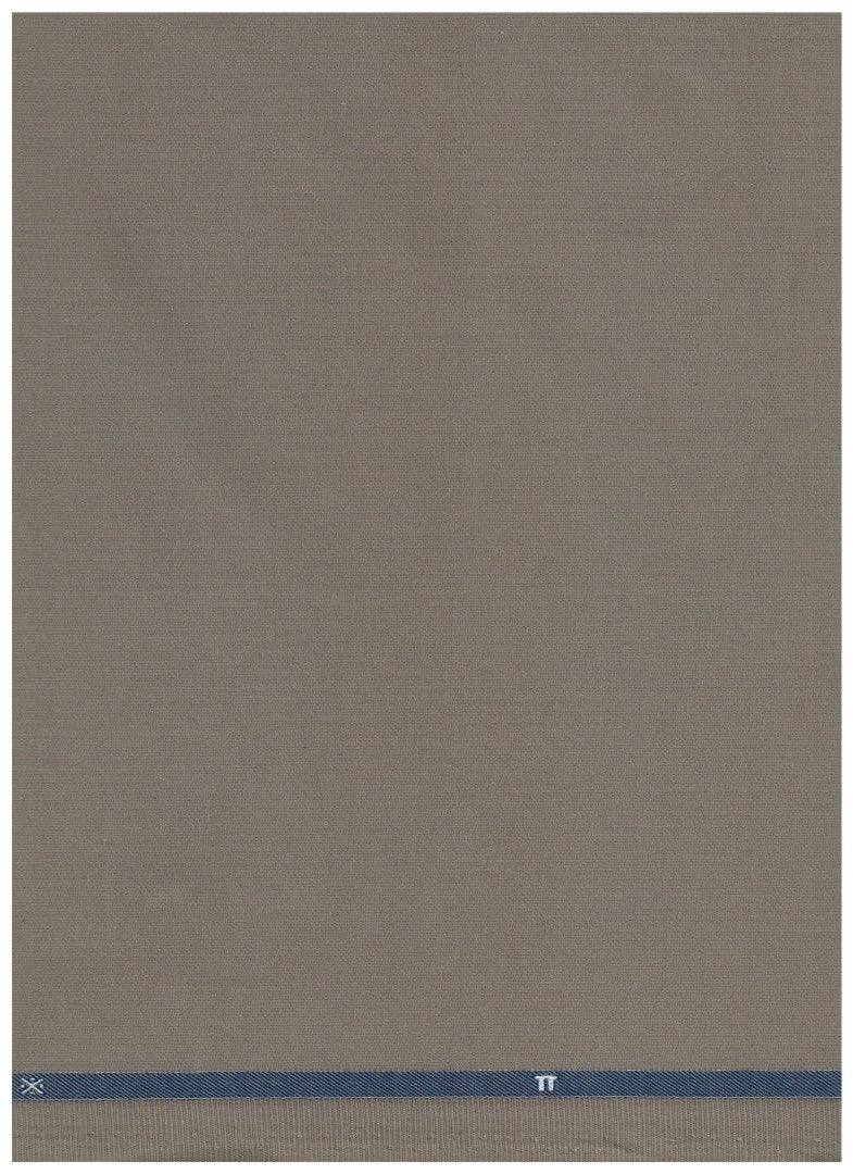 Gray Arvind Cotton Lycra stretchable trouser and suiting fabric with a smooth, woven texture suitable for tailoring or sewing projects.