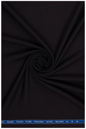 Raymond unstitched poly wool Lycra stretchable trousers and suiting fabric in coffee brown, shown in a fabric close-up image.
