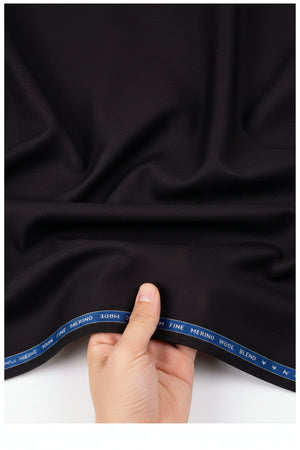 Raymond unstitched poly wool lycra stretchable trousers and suiting fabric in coffee brown, textured fabric close-up shot.