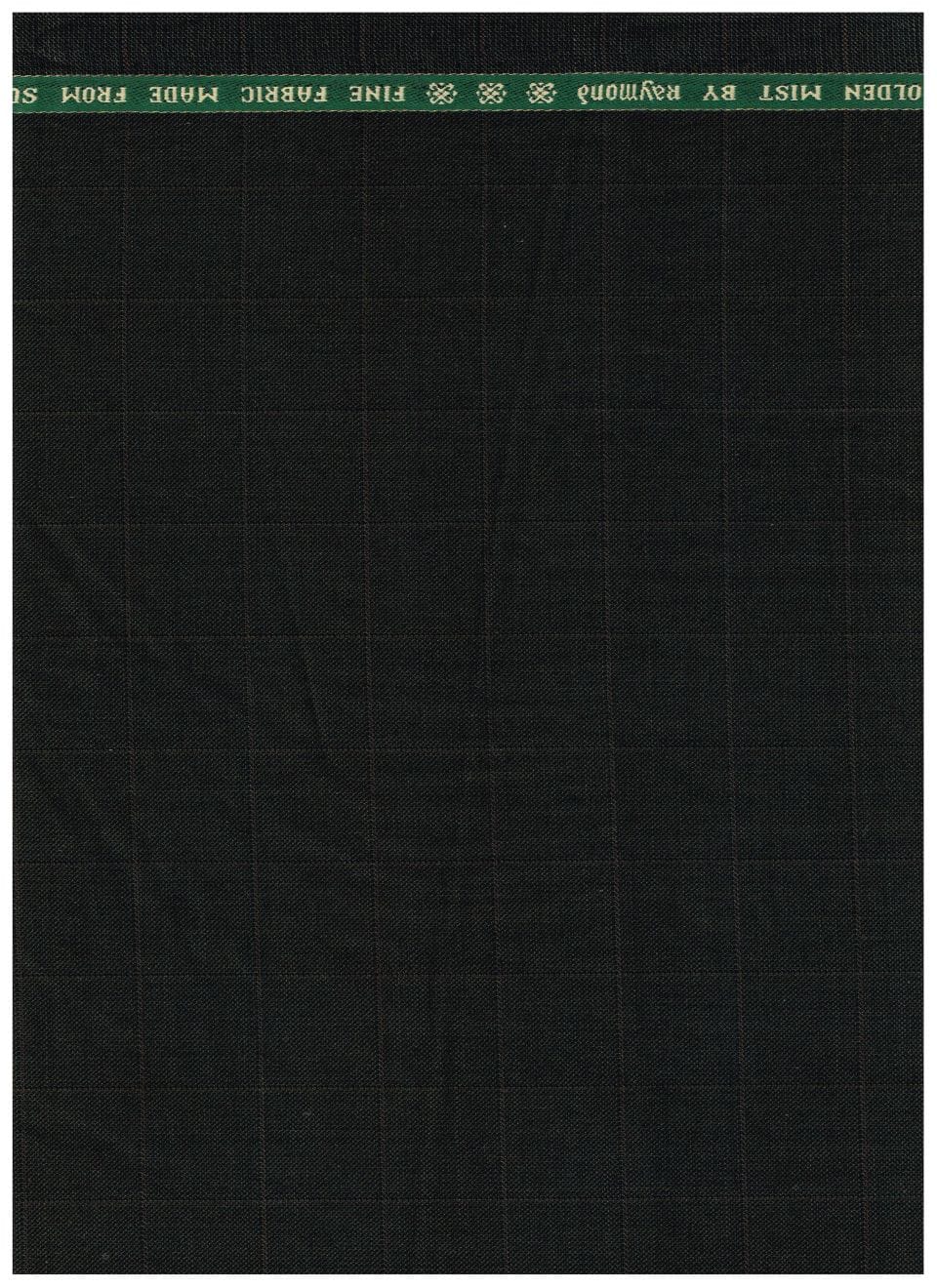 Raymond Self checks Green polywool Suiting Fabric