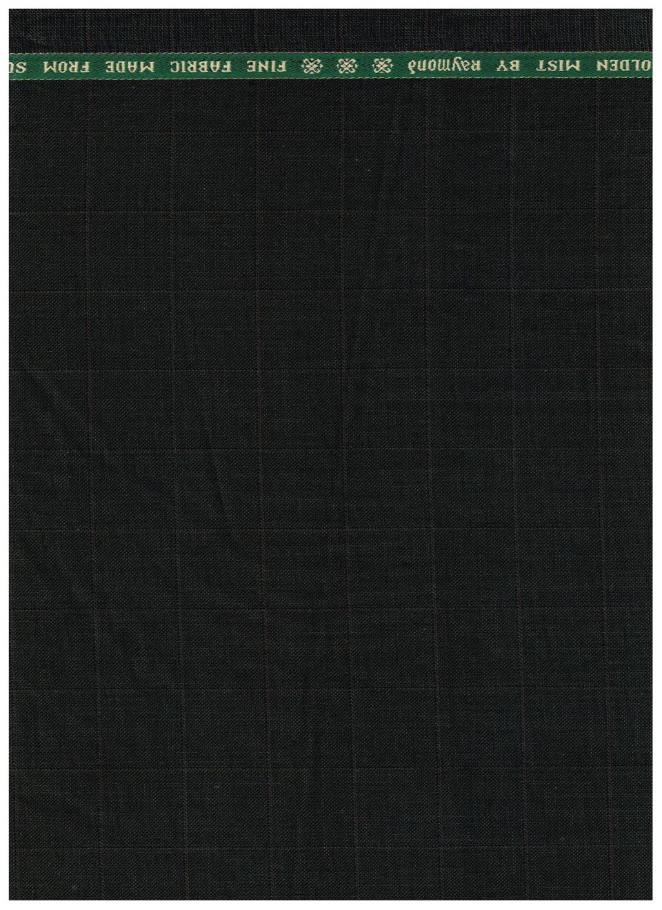 Raymond unstitched poly wool trousers fabric in green, suitable for tailoring traditional or formal trousers.