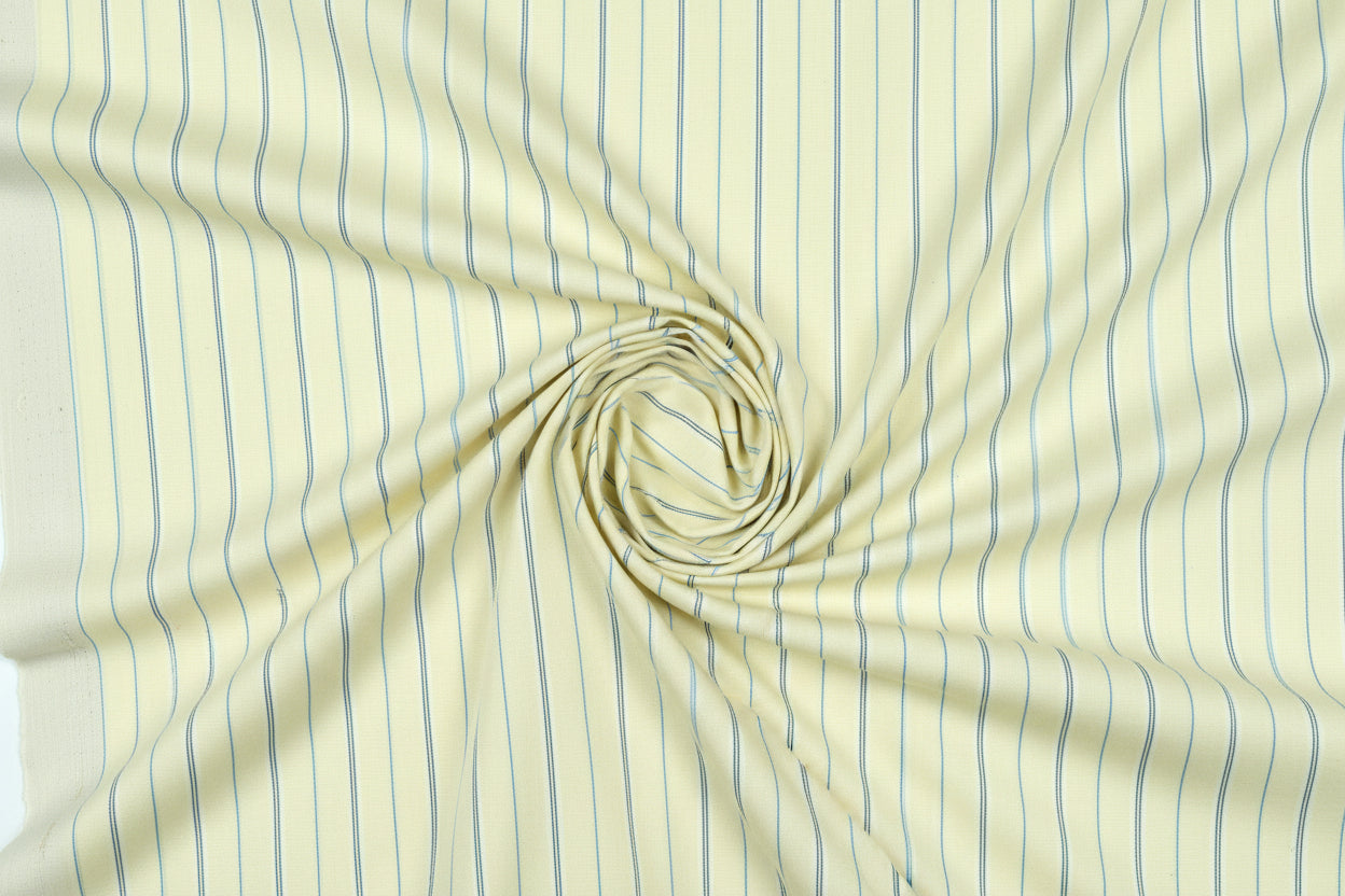 Arvind Cotton Striped Unstitched Shirting Fabric ( Lime yellow )