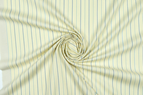 Arvind Cotton Striped Unstitched Shirting Fabric ( Lime yellow )