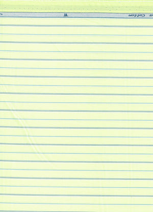 Bright lime yellow Arvind cotton shirting fabric with striped pattern, suitable for unstitched shirts.