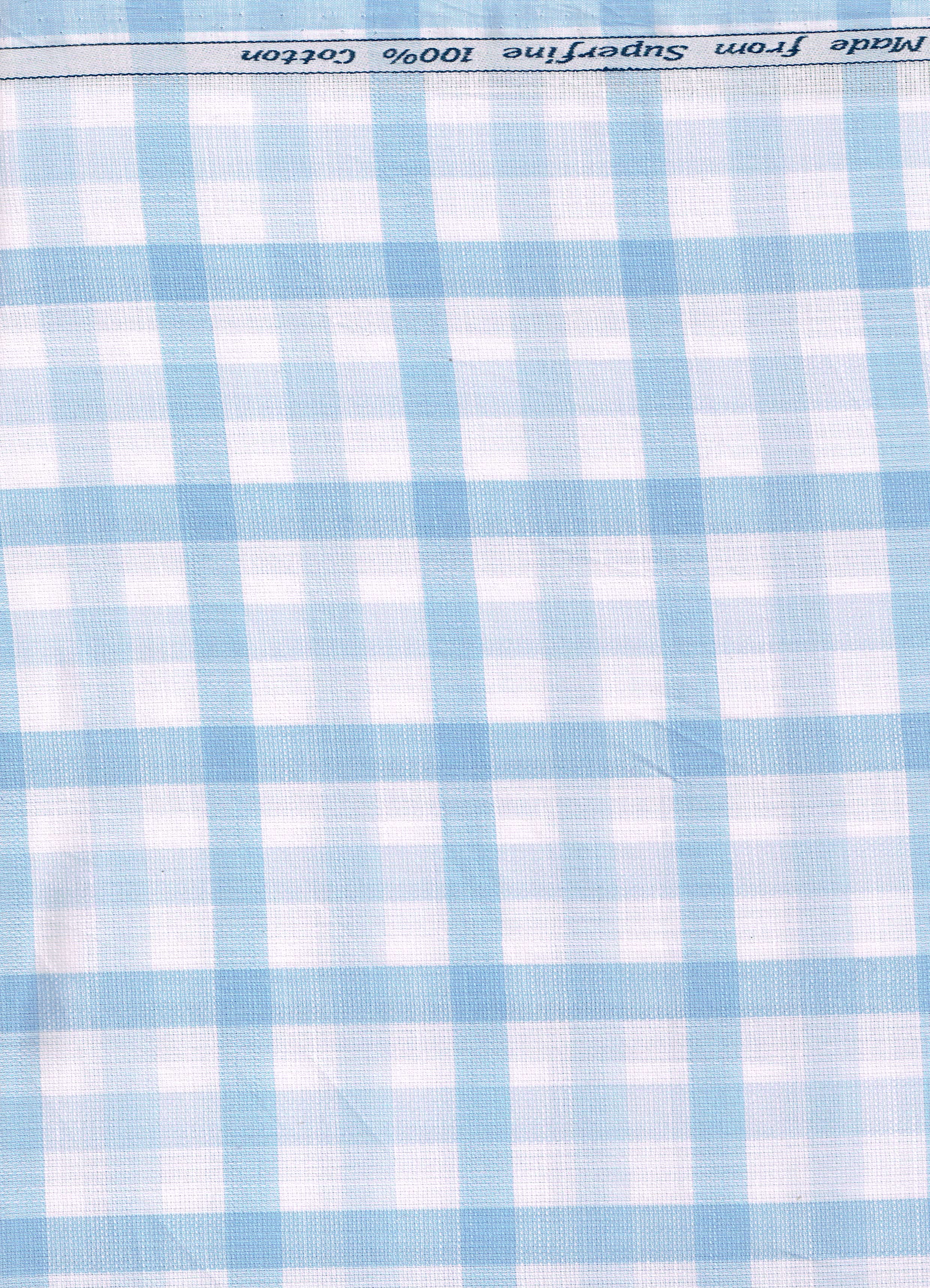 Arvind Cotton Checks Unstitched Shirting Fabric ( Sky Blue )