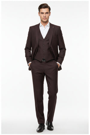 Raymond Luxurious Polywool Trousers and Suiting Fabric in Grape Purple, unstitched fabric with a smooth texture and vibrant color.
