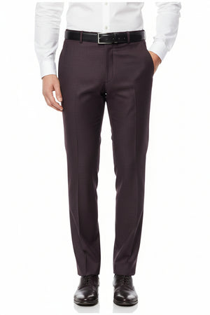 Raymond Raymond Terry wine rayon trousers and suiting fabric displayed in a close-up image with fabric texture and color.