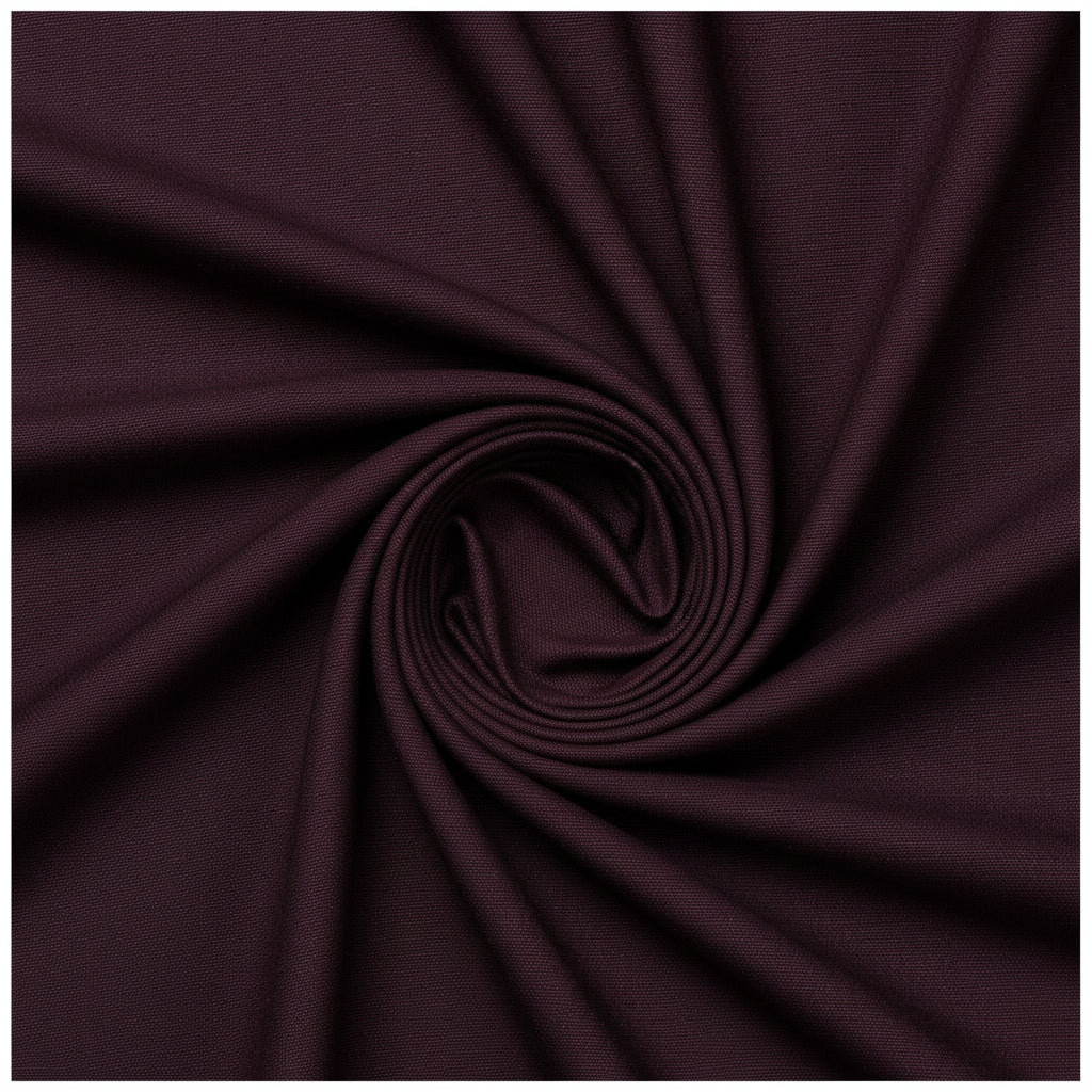 Raymond Terry Rayon Suiting Fabric in wine color, close-up of soft, smooth textile suitable for tailored suits and formal wear