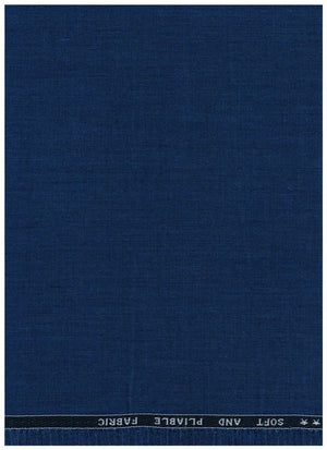 Navy blue Raymond Terry Rayon Suiting Fabric, smooth woven textile with subtle sheen, suitable for tailored suits or formal garments.
