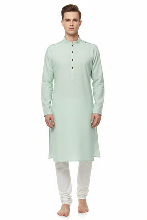 Arvind Tresca Giza Cotton shirting fabric in Pista Green, featuring smooth texture and high-quality cotton for stylish dress shirts.