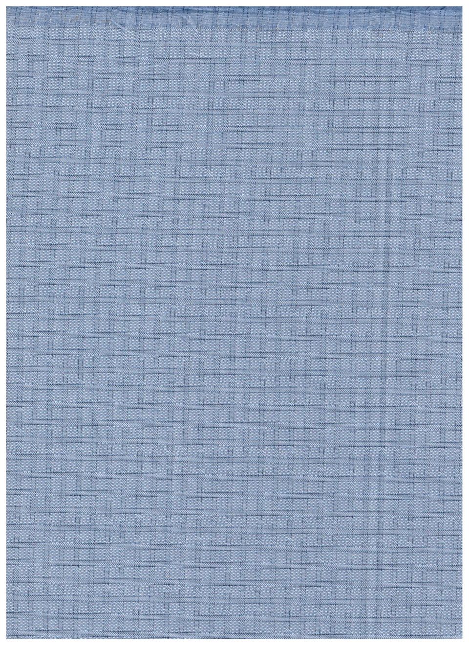  Steel blue Mafatlal cotton checks shirting fabric, unstitched material with a classic checked pattern for shirts or garments.