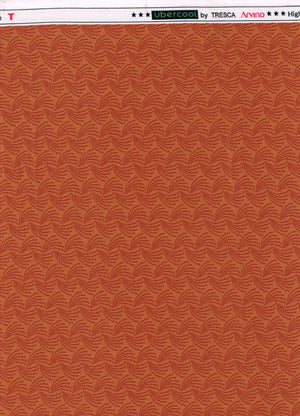Orange Arvind Tresca printed unstitched shirting fabric with intricate pattern, suitable for custom shirts and apparel.