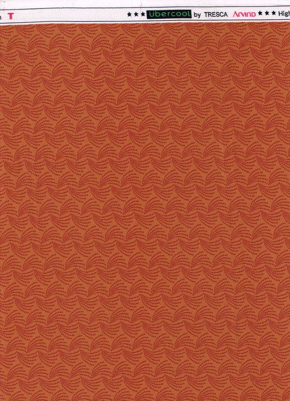 Orange Arvind Tresca printed unstitched shirting fabric with intricate pattern, suitable for custom shirts and apparel.