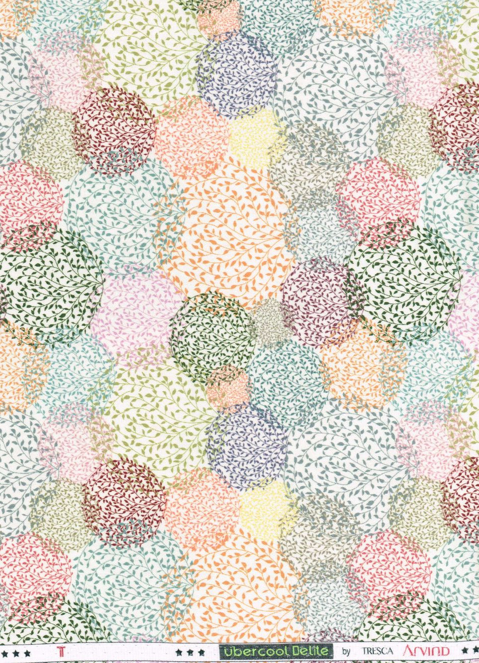 Multicolor Arvind Tresca printed unstitched shirting fabric showing vibrant patterns and fabric texture.