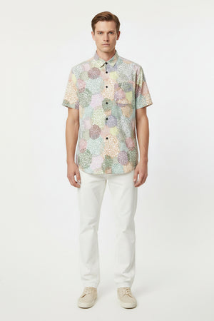 Multicolor printed Arvind Tresca unstitched shirting fabric, showcasing vibrant fabric pattern and texture for tailored shirts.