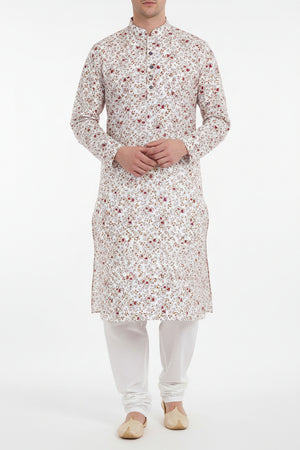 Multicolor printed Arvind Tresca cotton shirting fabric shown in this image, ideal for stylish unstitched shirt designs.