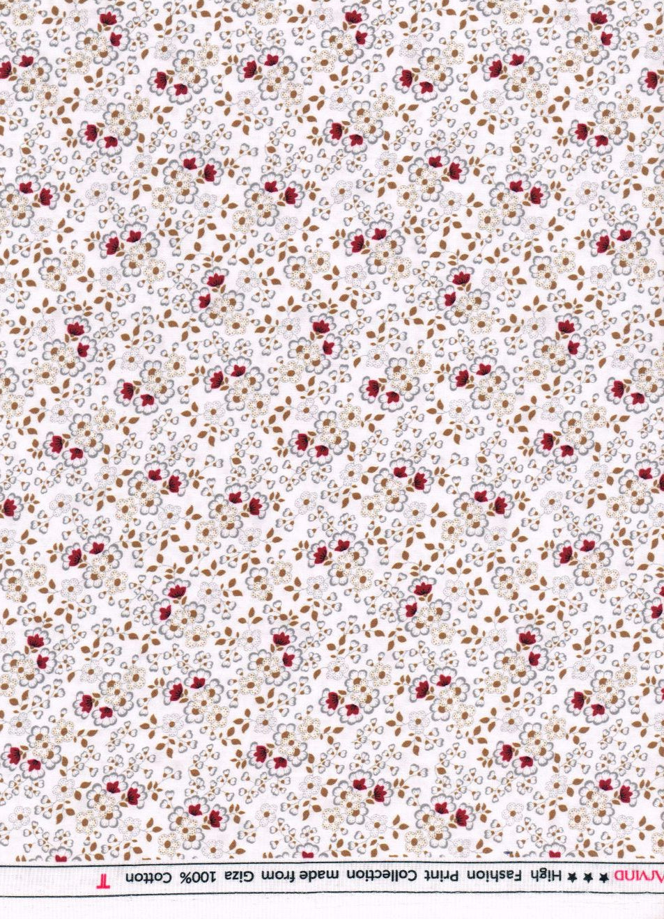 Multicolor Arvind Tresca cotton printed shirting fabric, unstitched textile with vibrant floral and geometric patterns.