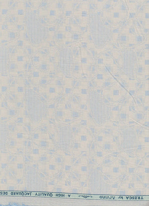 Golden Arvind Tresca cotton jacquard shirting fabric, textured unstitched textile with intricate woven pattern.