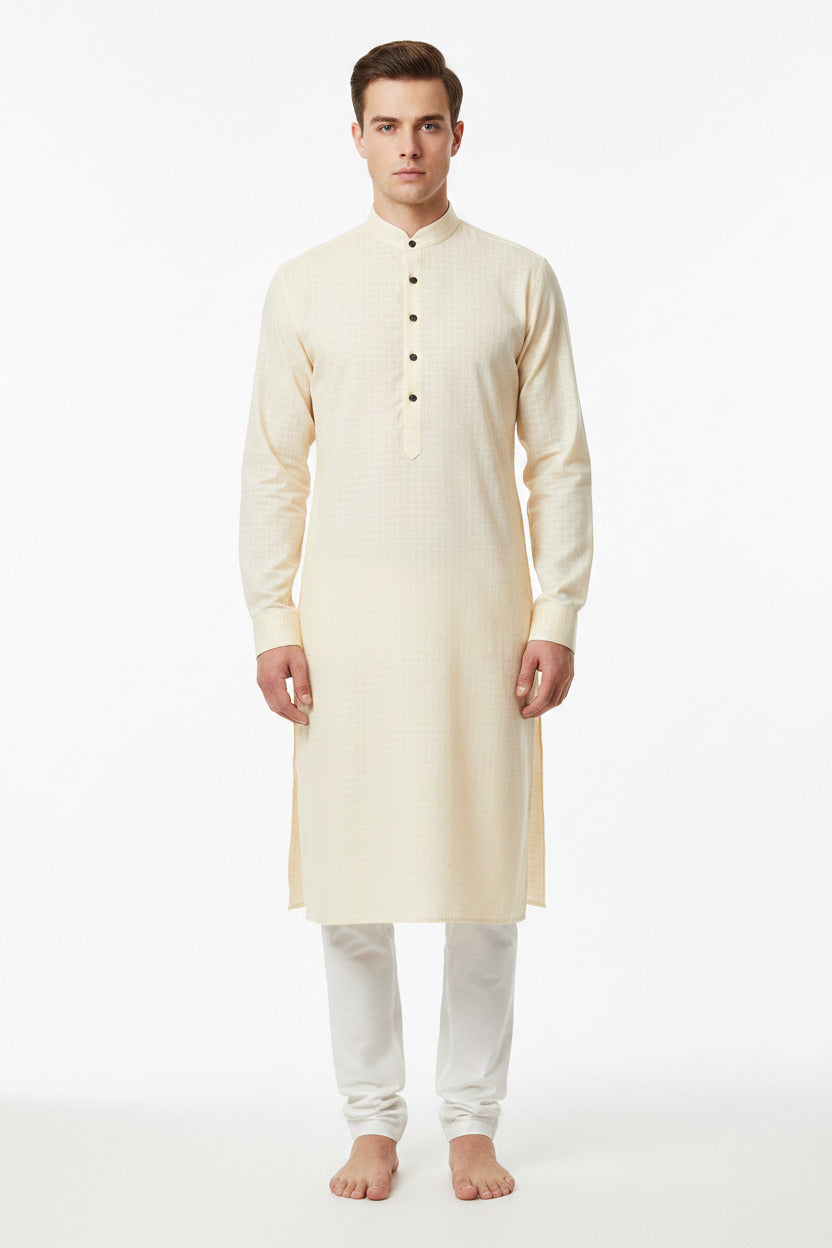 readymade Kurta of Beige fabric