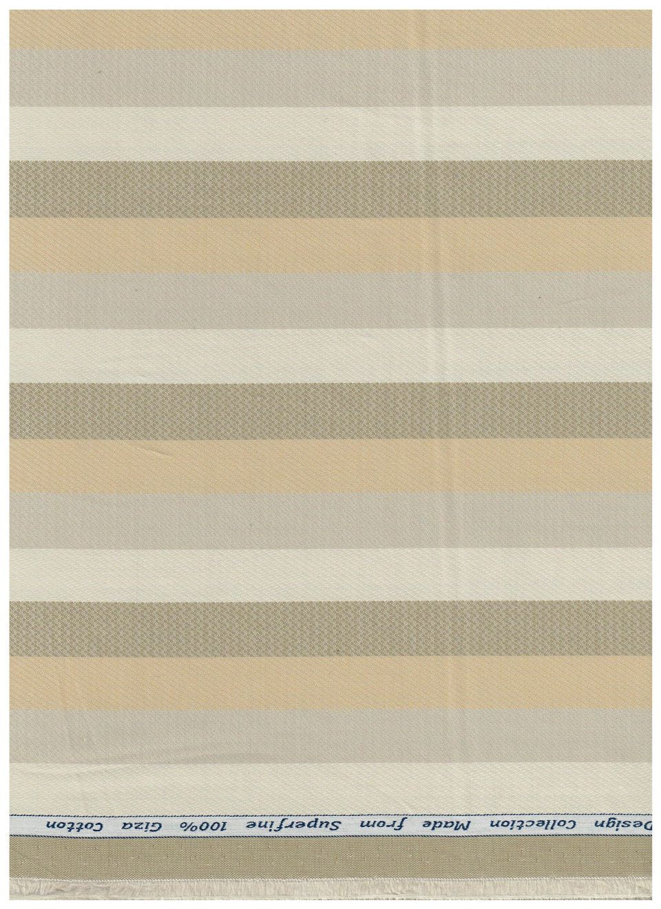 Beige Arvind Tresca Giza cotton striped shirt fabric with a smooth texture and subtle pattern, ideal for stylish shirts.