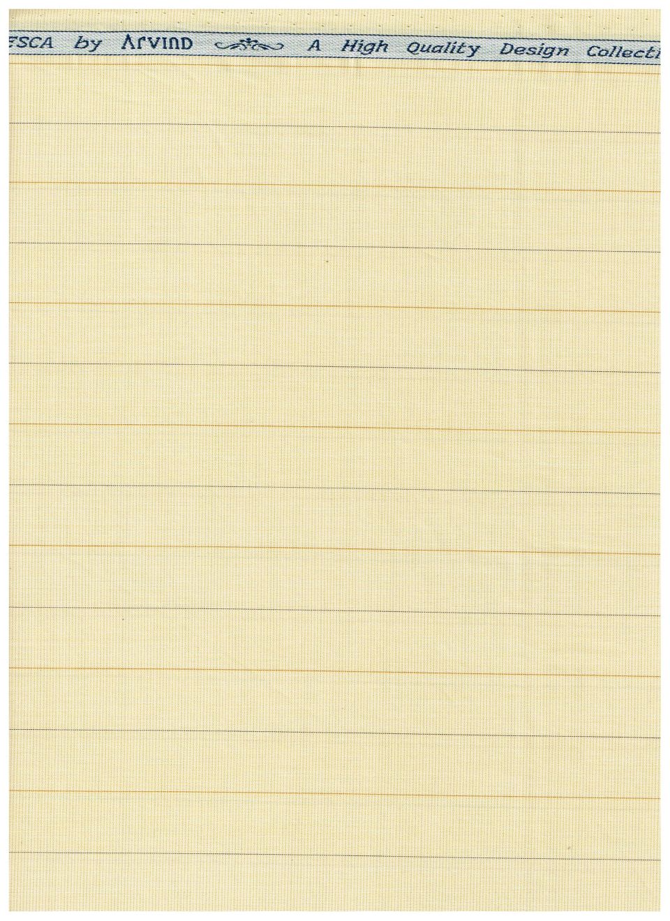 Arvind Yellow Buttermilk Tresca Cotton shirting fabric