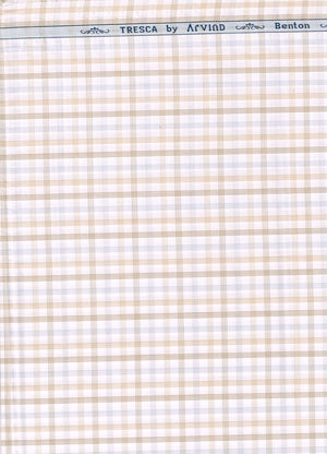 Arvind tresca cotton checks shirting fabric brown and white